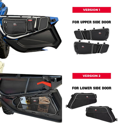 Upper and Lower Front Door Storage Bags with Knee Pad for Can-Am Maverick X3 (2017–2025)