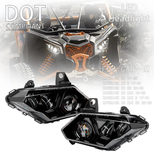 DOT-Approved LED Headlight Assembly for Can-Am Maverick X3 & Commander