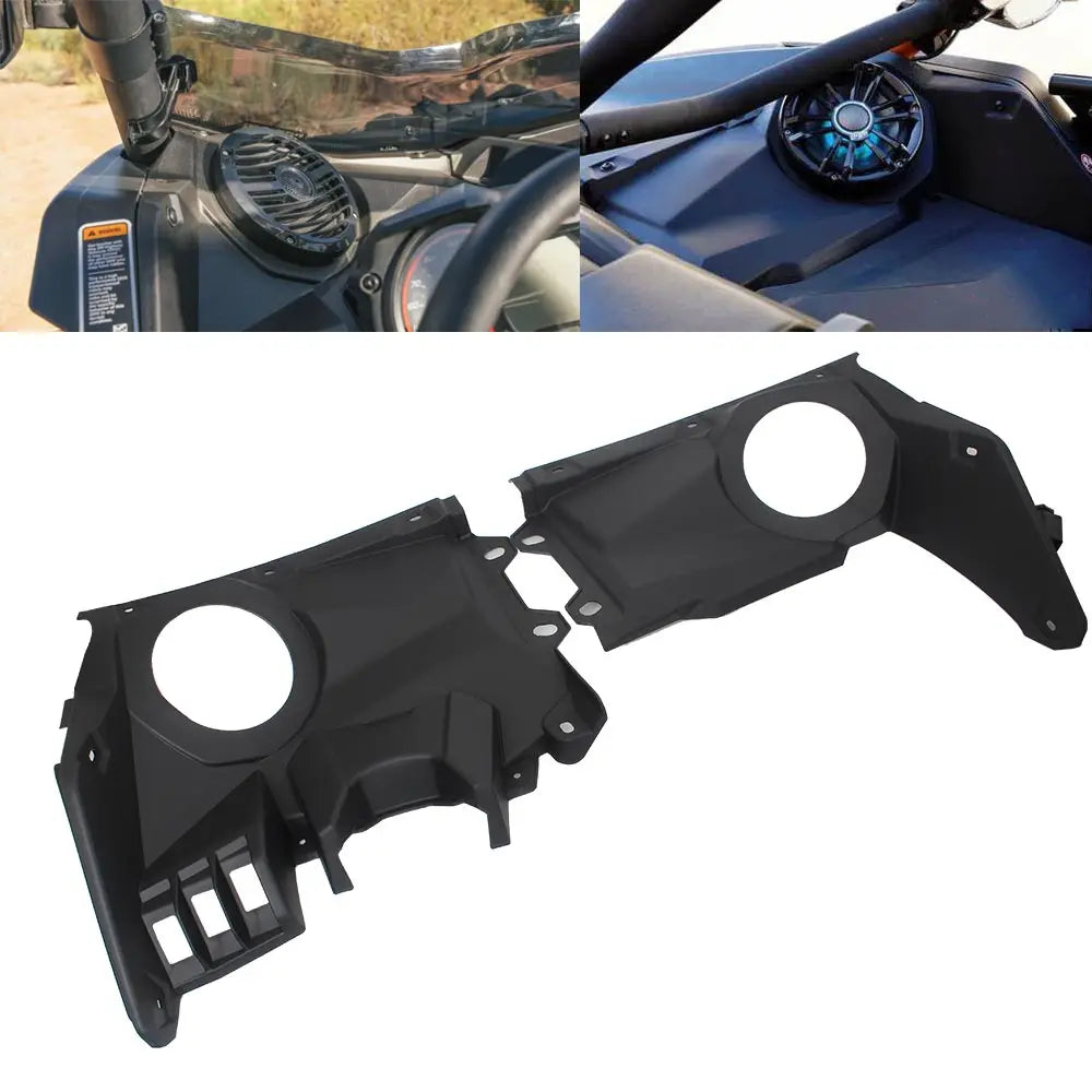 Front Dash Speaker Panels, Black (Pair) for Can-Am Maverick X3 (2017–2023)