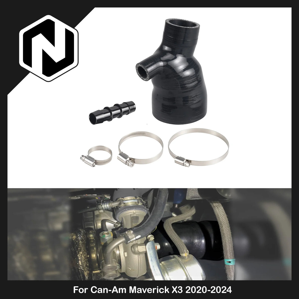 NICECNC High-Flow Silicone Intake Hose Kit for Can-Am Maverick X3 (2020–2024)
