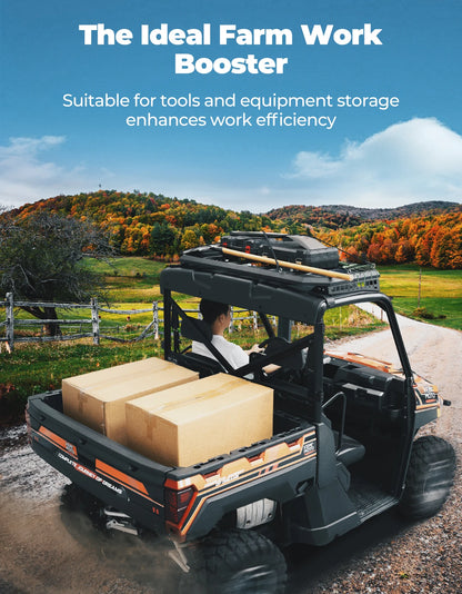 KEMIMOTO Aluminum Roof Rack, 2-Seater for Polaris Ranger XP 1000 & Ranger 1000