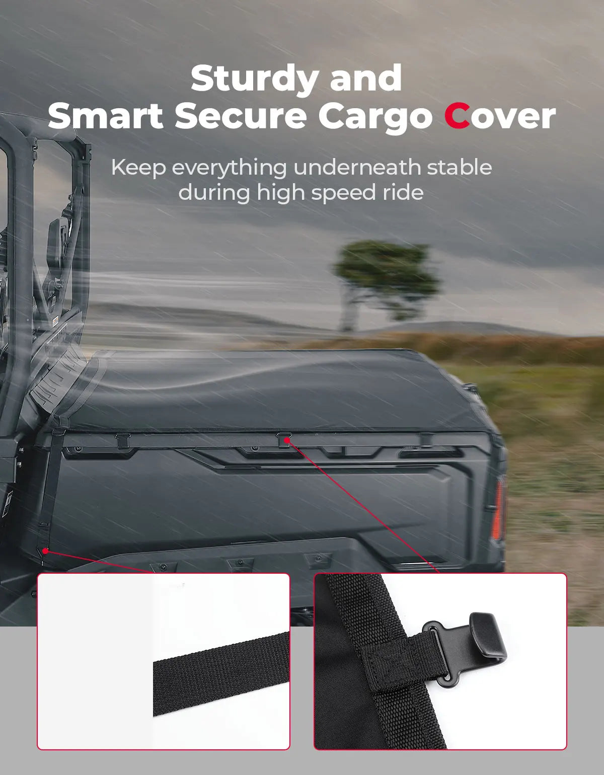 Cargo Bed Net Cover with Tie-Down Straps for Can-Am Defender (2016–2024)