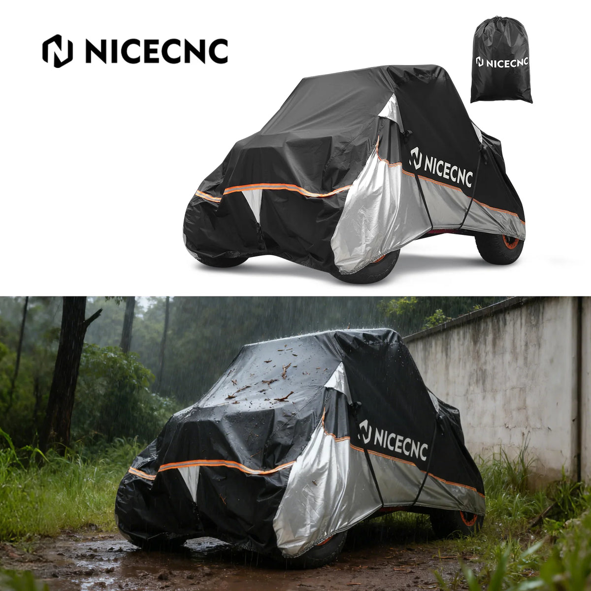 NICECNC Waterproof Side-by-Side Cover, 2-Seat for Can-Am Maverick X3 & Commander