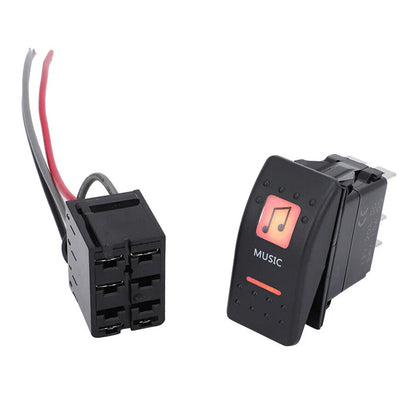 Pre-Wired Music Rocker Switch for Can-Am Maverick X3, Commander & Defender