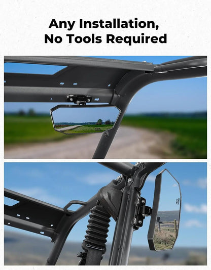KEMIMOTO Magnetic Rear Center View Mirror for Polaris Ranger XP 1000, Ranger 1000 & Can-Am Defender