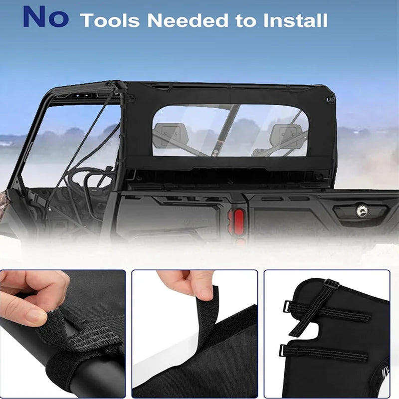 Soft PVC Rear Windshield Dust Panel for Can-Am Defender (2016–2026)