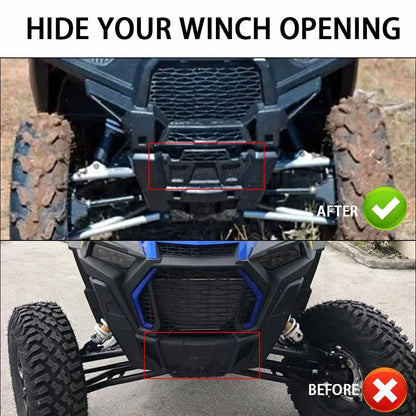 Front Winch Cover Panel, Black ABS for Polaris RZR XP 1000, RZR 900 & RZR XP Turbo