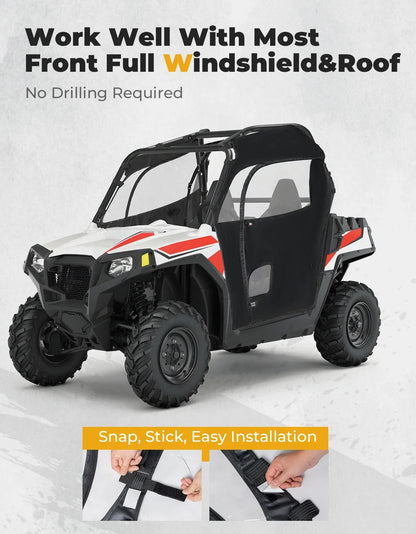 Water-Resistant PVC Soft Upper Doors for Polaris RZR 570, RZR 900 & RZR Trail