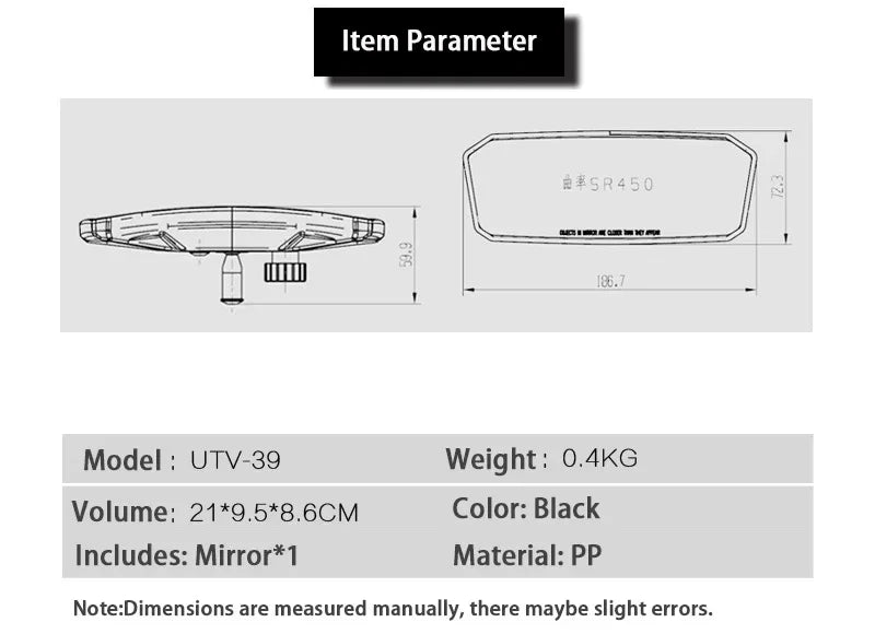Anti-Shock Center Rearview Mirror for Can-Am Maverick X3 (2017–2026)