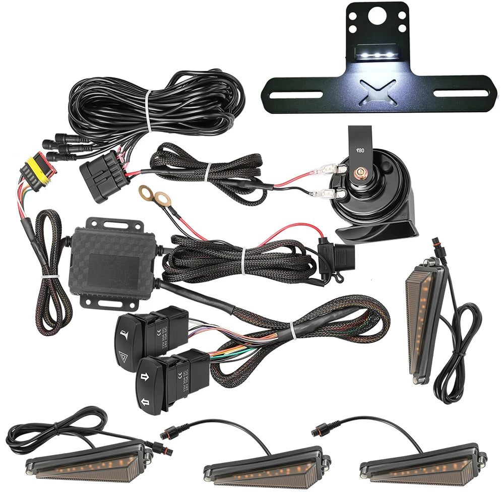 Street Legal Turn Signal Kit with License Plate Holder for Polaris Ranger 570, Ranger XP 900 & Ranger XP 1000