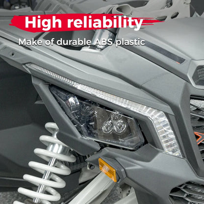 LED Headlight Assembly with Cover, High/Low Beam for Can-Am Maverick X3 (2017–2021)