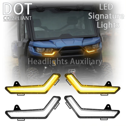 Sequential Flowing LED Turn Signal DRLs for Can-Am Defender & Commander