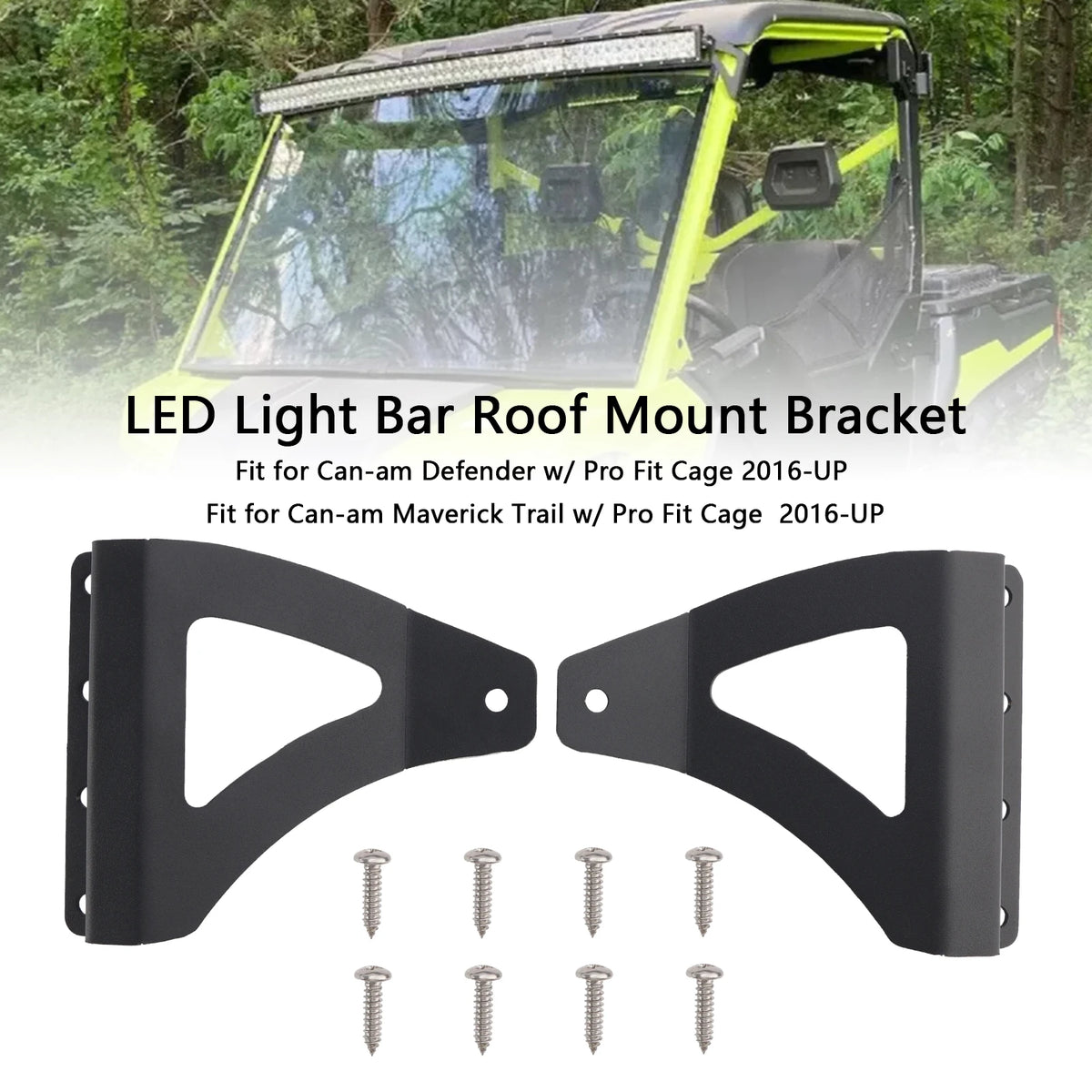 Roof Mount Light Bar Bracket for 50–52 Inch Bars for Can-Am Defender (2016–2025)