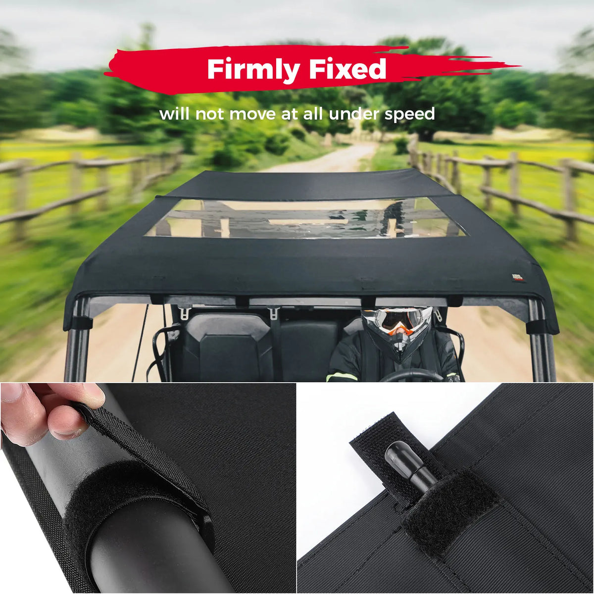 Tinted Waterproof 4-Seat Soft Roof for Polaris Ranger XP 1000, Ranger 1000 & Ranger XP 900