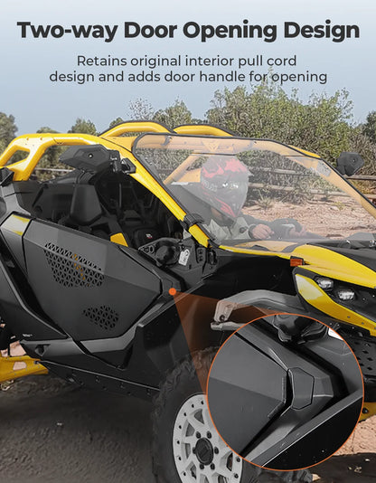 2.5mm Aluminum Half Doors with Vented Grid Design for Can-Am Maverick R (2024–2026)