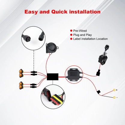 Turn Signal Kit with Column Switch & 105dB Horn for UTV & SXS