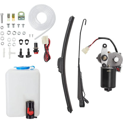 KEMIMOTO 12V Windshield Wiper Motor & Washer Pump Kit for UTV & SXS