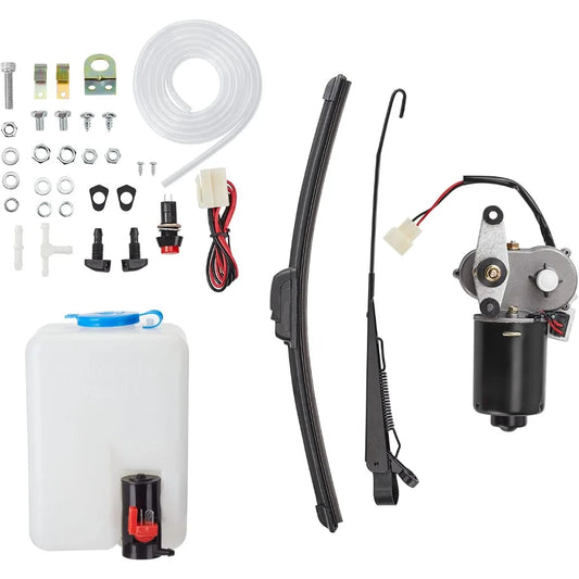 KEMIMOTO 12V Windshield Wiper Motor & Washer Pump Kit for UTV & SXS