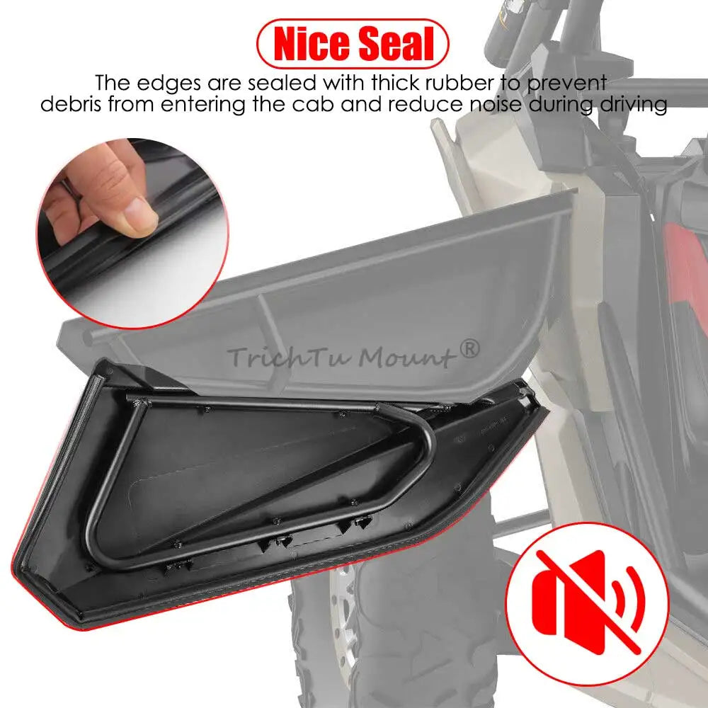 Lower Door Panel Insert Kit with Metal Frame, Matte Black for Can-Am Maverick X3 (2017–2024)
