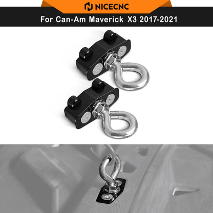 NICECNC Aluminum Lock Tie-Down Anchors (2-Pack) for Can-Am Maverick X3 (2017–2021)