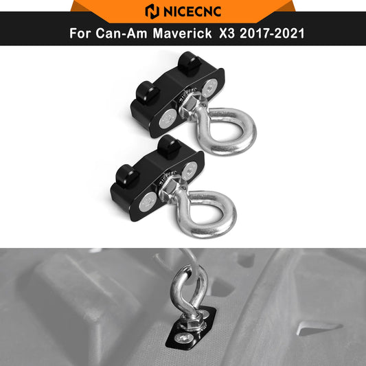 NICECNC Aluminum Lock Tie-Down Anchors (2-Pack) for Can-Am Maverick X3 (2017–2021)