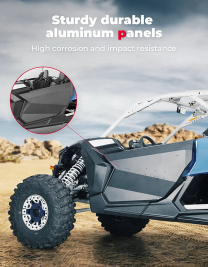 Heavy-Duty Aluminum Front Hard Door Panel Inserts for Can-Am Maverick X3 (2017–2026)
