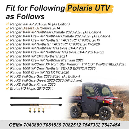 Windshield Tip-Out Lift Support Strut for Polaris Ranger XP 900, Ranger XP 1000 & Ranger 1000