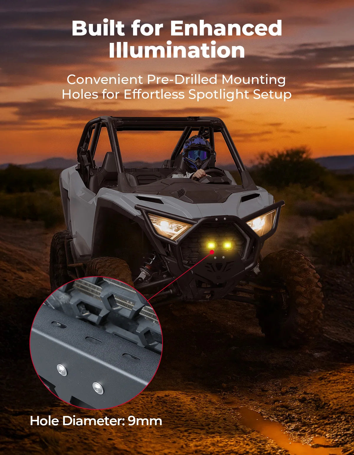 KEMIMOTO Rust-Resistant Front Bumper for Polaris RZR Pro XP & RZR Pro R