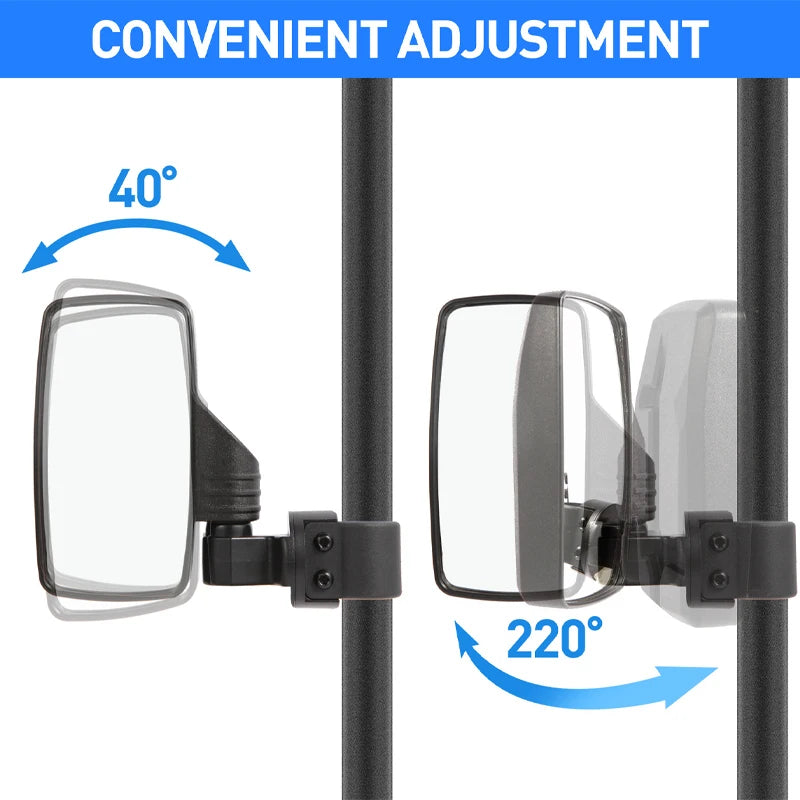 Wide-Angle Side Mirror for 1.5–2 Inch Roll Cage for UTV & SXS
