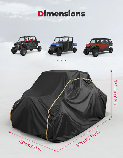 Waterproof UV-Resistant 4-6 Seater UTV Cover for Polaris RZR Pro XP, RZR XP Turbo & Can-Am Defender