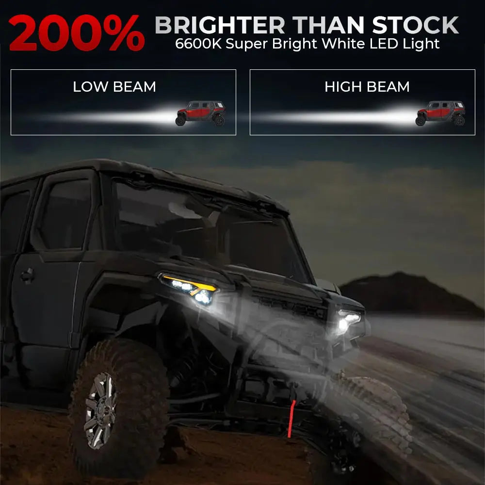 LED Headlight Assembly, Black ABS Housing and Clear Lens for Polaris Xpedition (2024–2026)