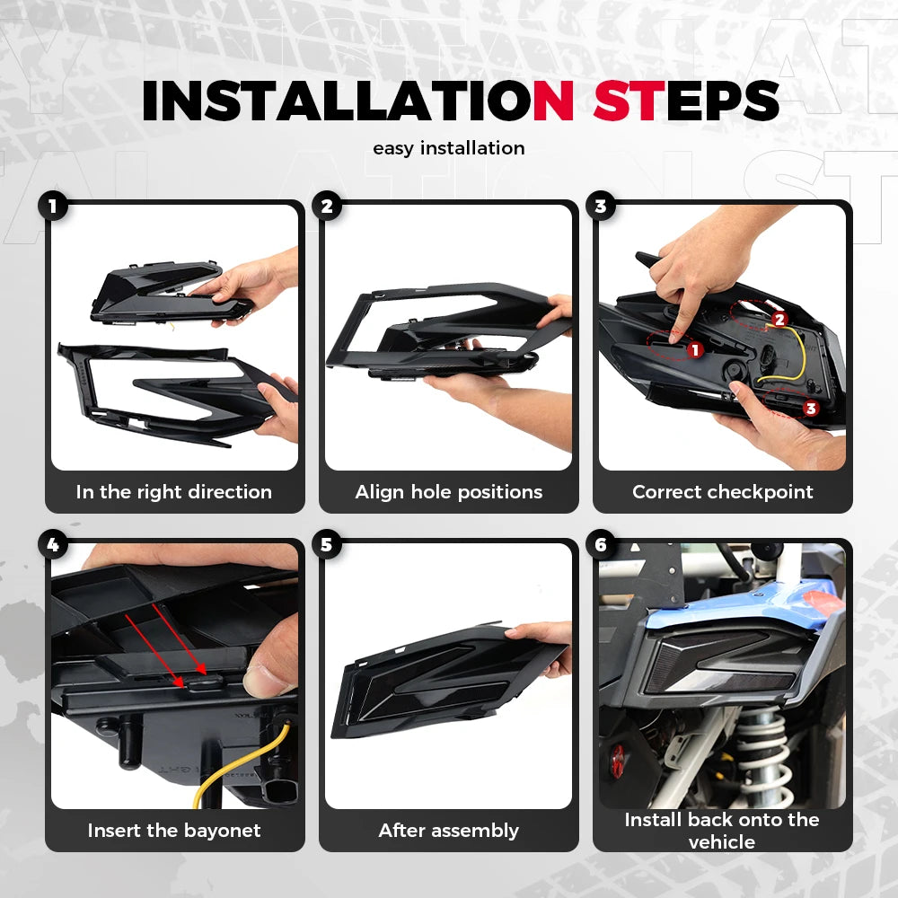 Rear Taillight Cover Panels, Left and Right for Can-Am Maverick X3 (2017–2025)