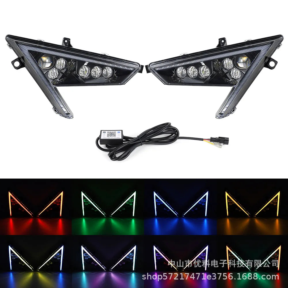 RGB LED Headlights with Symphony Color Modes for Polaris RZR Pro XP (2020–2021)