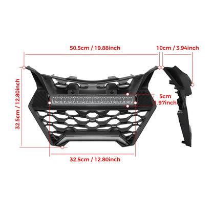Front Mesh Grille with Dual LED Light Bars for Can-Am Maverick R (2024–2025)