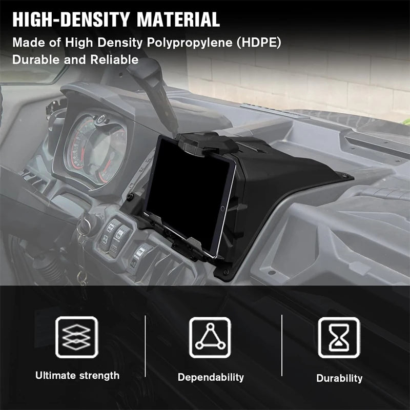 Tablet and GPS Holder with Storage Box for Can-Am Defender (2016–2022)