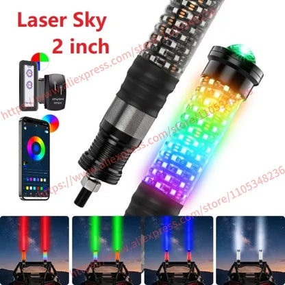 Fat LED Whip Lights with Laser and Remote Control for UTV & SXS