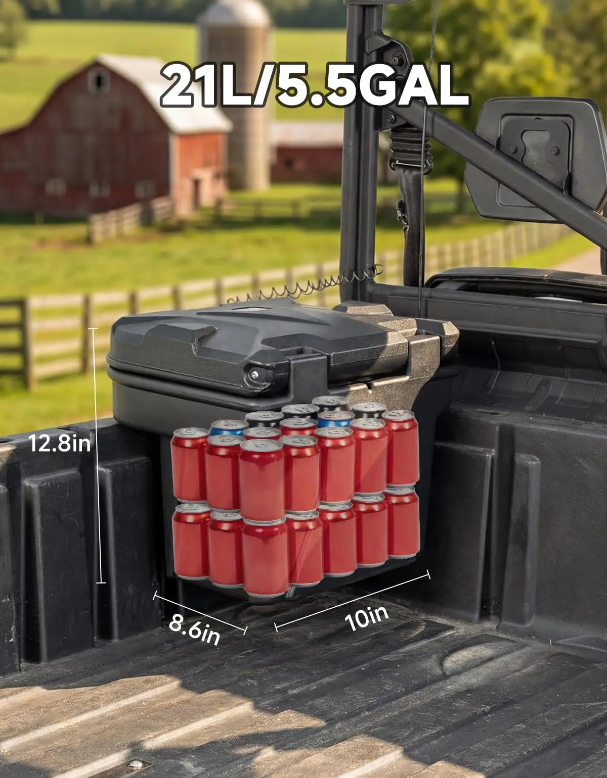 21L Lockable Waterproof Bed Storage Box for Can-Am Defender & Commander