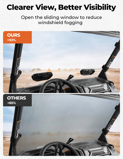 Hard-Coated Front Windshield with Adjustable Vent for Can-Am Defender (2016–2025)