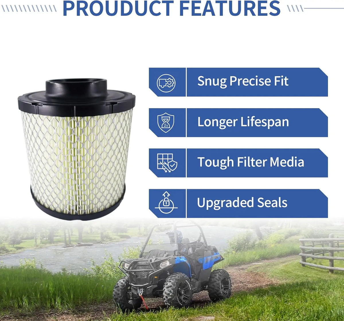 Engine Air Filter (2-Pack) for Polaris Ranger 570 (2014–2023)