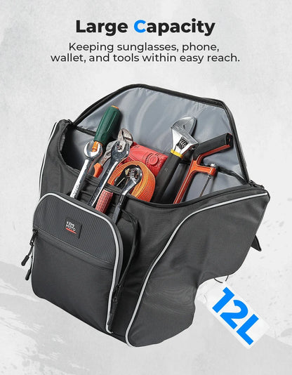 KEMIMOTO 12L Behind-Seat Tool Storage Bag for Polaris General (2016–2026)