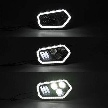 Black LED Headlights with Halo Rings for Polaris RZR 900 (2015–2020)