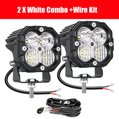 3-Inch 30W LED Cube Pods with Wiring Kit for UTV & SXS