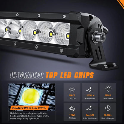 Nilight 32-Inch Curved LED Light Bar, Spot Flood Combo for UTV & SXS