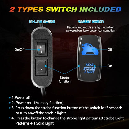 37-Inch Rear Chase LED Light Bar, Brake and Reverse for Can-Am Maverick X3 (2017–2025)