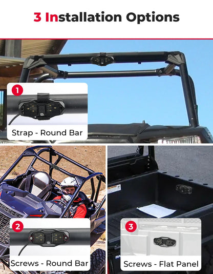 KEMIMOTO Waterproof Roll Cage LED Dome Light for UTV & SXS