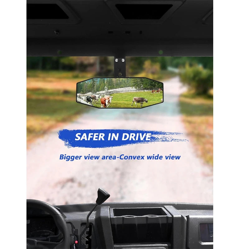 Adjustable Center Rearview Mirror for Factory Mount Tab for Polaris Ranger 570, Ranger XP 900 & Ranger XP 1000