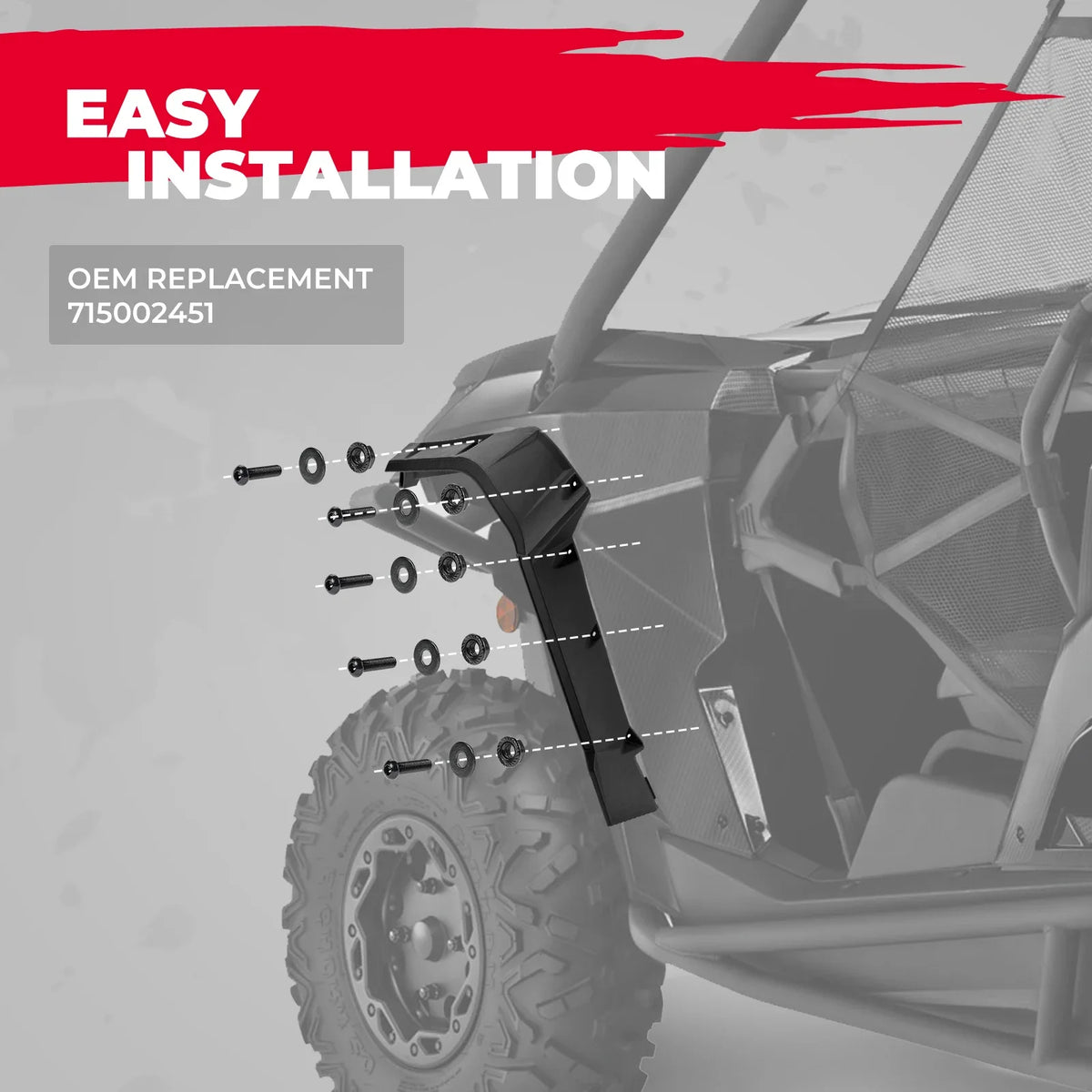2.5-Inch Extended Fender Flares, Front and Rear for Can-Am Commander (2011–2020)