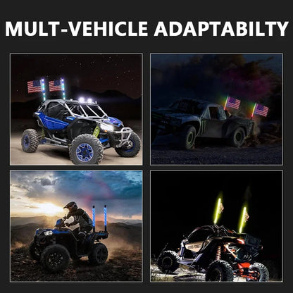 1-Foot RGB LED Whip Light with App Control for UTV & SXS