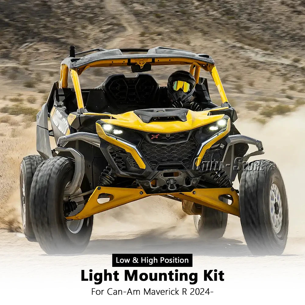 High and Low Position Headlight Mounting Bracket Kit for Can-Am Maverick R (2024–2025)