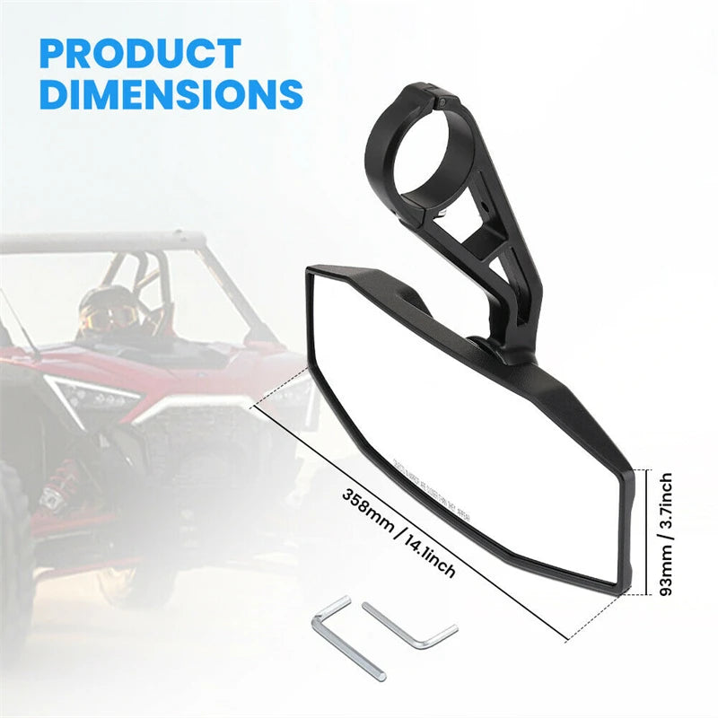 Convex Center Rearview Mirror, 1.75 Inch Clamp for Polaris General, RZR XP 1000 & More